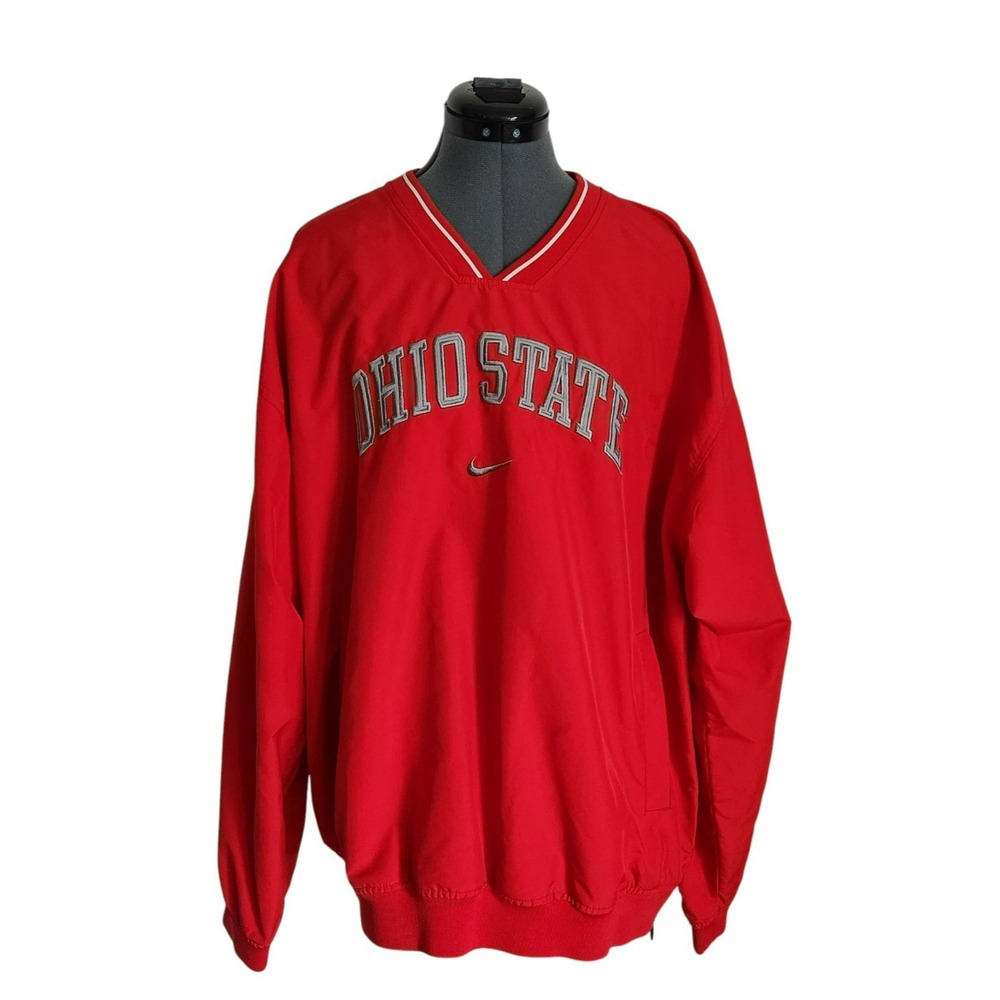 Nike Ohio State V Neck Windbreaker Pullover Size XL